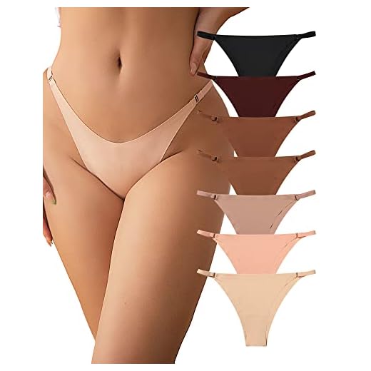 SHARICCA Women Seamless Underwear Sexy Low-rise Bikini Panties No Show Breathable Ladies Soft Stretch Hipster Multi Pack (7P01,S)