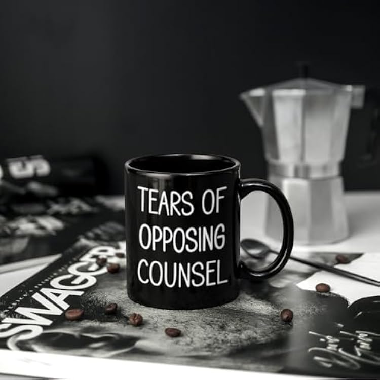 Maustic Lawyer Gifts for Men Women, Law School Students Attorney Paralegal Future Lawyer Gifts, Tears of Opposing Counsel Mug, 11 Oz Black