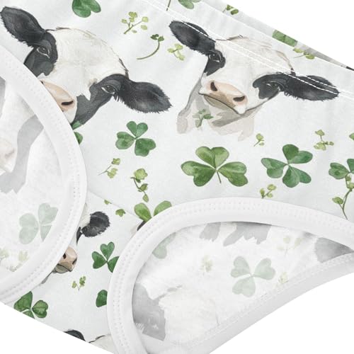 Wusikd Farm Cow Clover Girls' Underwear Cotton Watercolor Girls Briefs Soft Toddler Underwear 2T4