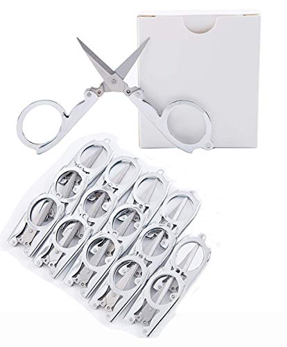 Shapenty Faltbare tragbare Reisescheren, aus Edelstahl, kleine Tasche, faltbar, Papierschnur, Bastelschere, 15 Stück Cover