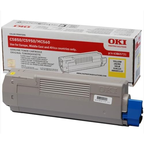 Cartouche de toner jaune OKI 6000 pages pour imprimante laser