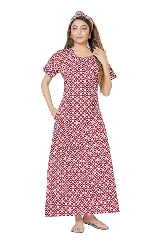 Image of PNAEONG Women's Cotton Long Maxi Night Gown Nighty Dress Stylish Super Soft Comfortable
