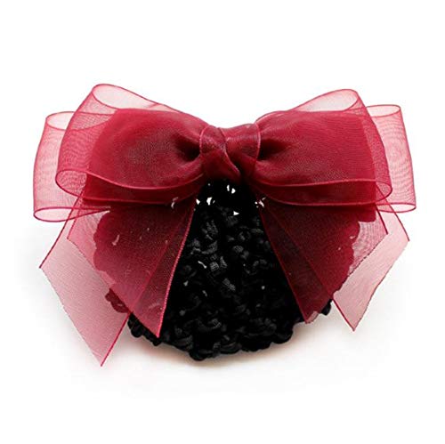 XueXian Filet à cheveux Bunmaker en organza pour femme - Accessoire de bureau (rouge) Cover