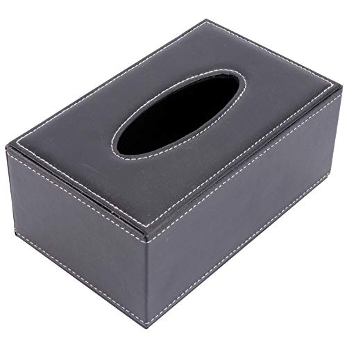 COLLBATH Caja de Pañuelos Decorativa de Piel PU Negra Soporte Resistente y Transpirable para Hogar Coche y Oficina Diseño Práctico y Elegante para Servilletas