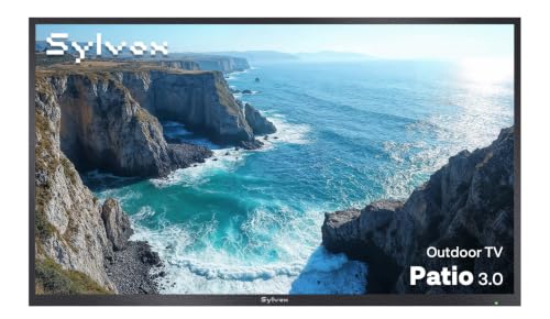 SYLVOX 50' Outdoor TV, Partial Sun Outdoor TV for Shaded and Partially Covered Outdoor Areas, 4K UHD HDR10, 178° Wide Viewing Angle, IP56 Weatherproof, Smart Google TV, 700 Nits, Patio 3.0 Series