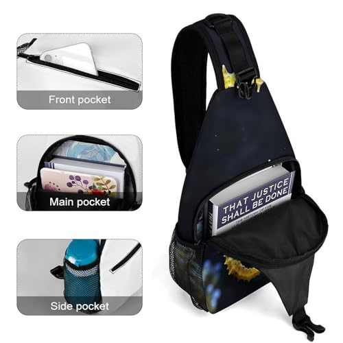 Bolso bandolera sling amarillo con diseño miniatura 4