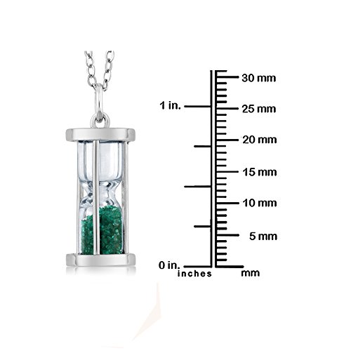 Gem Stone King 925 Sterling Silver Hourglass Pendant With 0.75 Ct Gemstone Dust 18 Inches Chain - Image 5