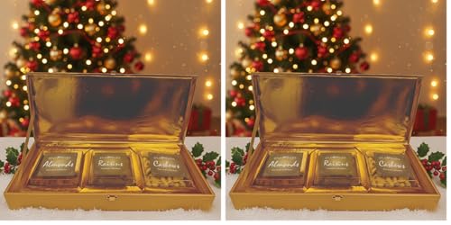 Image of Purevida Premium Dry Fruits Gift Box | Almonds, Cashews & Raisins | Luxury Festive Hamper for Christmas & New Year | Corporate, Wedding & Holiday Gifting - Pack of 6