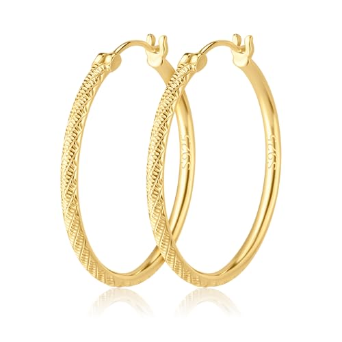 AuraBrillyn 14K Gold Vermeil Hoop Earrings