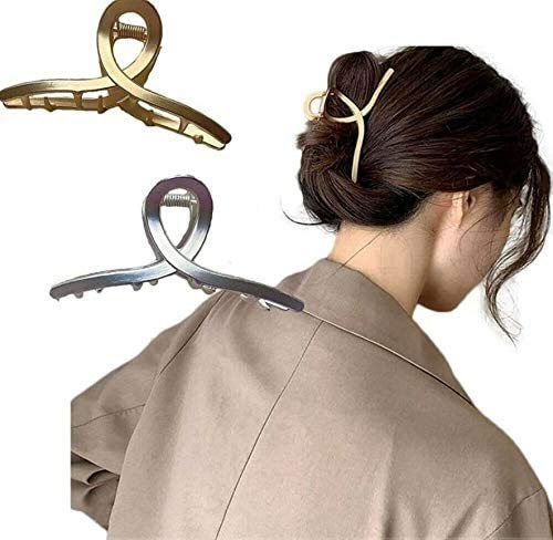 4 peças de grampos de cabelo de metal simples preguiçosos, modernos, presilhas de metal para cabelo