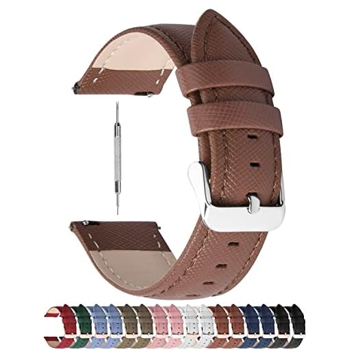 Fullmosa Klockarmband 22 mm, korsläder ersättningsband för Samsung Gear S3 Classic/Frontier/Galaxy 46 mm/Asus Zenwatch 2, 22 mm brunt silverspänne