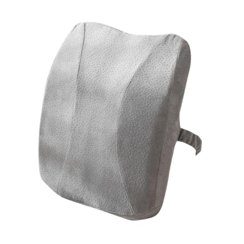 Milageto Soporte Lumbar Autos de Almohada Asiento Almohada Lumbar Espacio ahorrando Silla de Oficina Suave Soporte Respaldo Almohadilla de Respaldo para, Gris