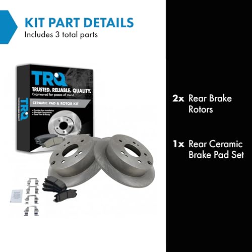 Image of TRQ Rear Brake Pad and Rotor Set Ceramic