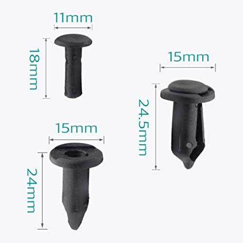 Lantee 20 Pcs Black Nylon Rocker Panel, Wheel Line & Air Inlet Duct Push-Type Retainer Clips For Gm 21075686 Ford F3Ly-14570-B #TOP2