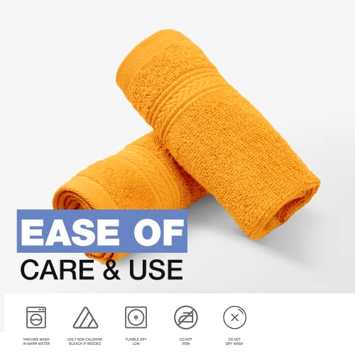 Bht Towels - 100% Cotton Thick & Large 600 Gsm Bath Towel - Set Of 2 Bath Towels - Genuine Ringspun, Luxury Hotel & Spa Quality (Orange) #TOP5