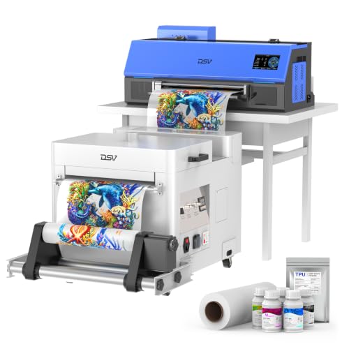 Image of DSV A3 DTF Printer with Powder Shaker&Oven for T-Shirt Printing | F1080 Printhead, 2X Speed vs L1800 /R1390, 24 /7 Auto Maintenance & Anti-Clog, White Ink Circulation, Dual Alarm, 2-Year Ink