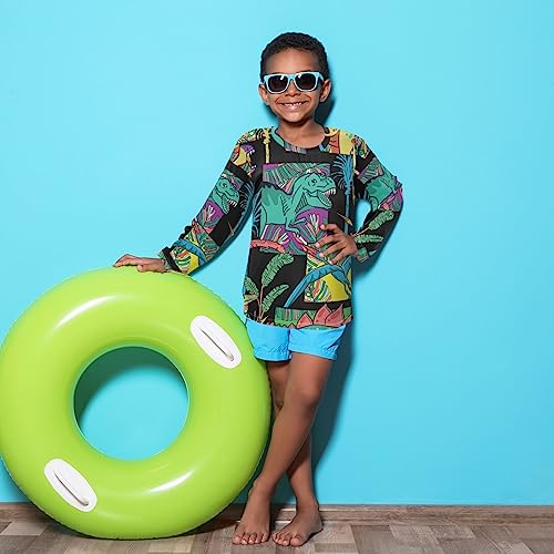 Image of CaTaKu Boys Swim Shirt Toddler Rash Guard Long Sleeve Swimsuit for Boys Girls UPF 50+ 3-12T