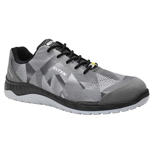 ELTEN Sicherheitsschuhe LANDON grey Low ESD S1, Herren, Sneaker, sportlich, super leicht, Grau, Stahlkappe - Größe 43