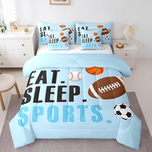 Image of Feelyou Sports Comforter Set Queen Size Kids Boys Girls