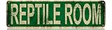 Reptile Room Slim Tin Sign Street Funny Metal Sign Wall Decor for Bedroom Farm Home Bar Garage Man Cave Wall Art Gift 4' by 16'