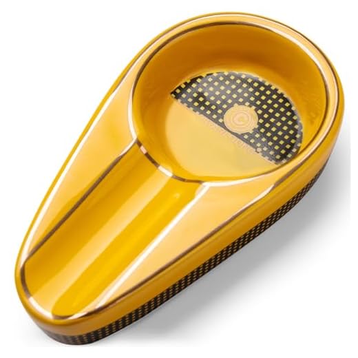 CIGARLOONG Zigarre Aschenbecher Single Classic Ceramic Aschenbecher Außen- oder Innenbereich(Kolorit:Yellow)