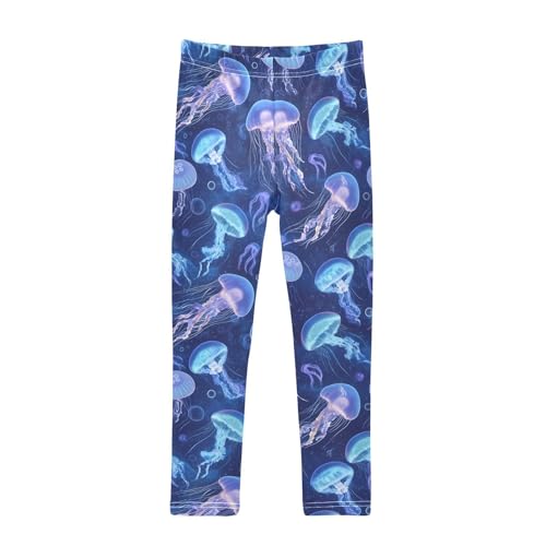 Jellyfish Ocean Girls' Leggings Toddler Doodles Kids Yoga Pants Dance Active Tights 4T