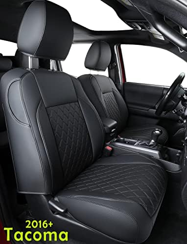 LUCKYMAN CLUB Tacoma Full-Set Seat Covers P04-HY, Fit Tacoma 2016-2022 Double/Crew Cab Only, with Faux Leather (Full Set, Black) LUCKYMAN CLUB Tacoma Full-Set Seat Covers P04-HY, Fit Tacoma 2016-2022 Double/Crew Cab Only, with Faux Leather (Full Set, Black)
