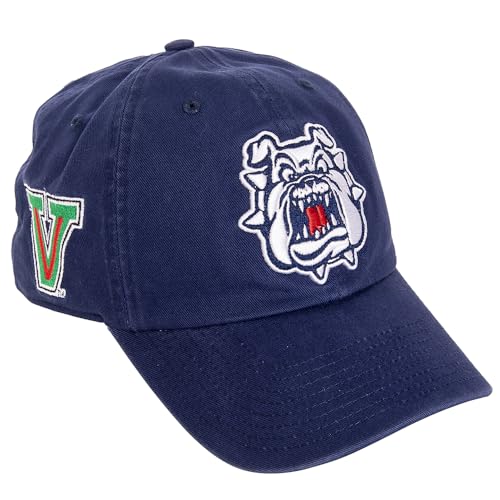 Gorra bordada Bulldog con cierre ajustable azul miniatura 1