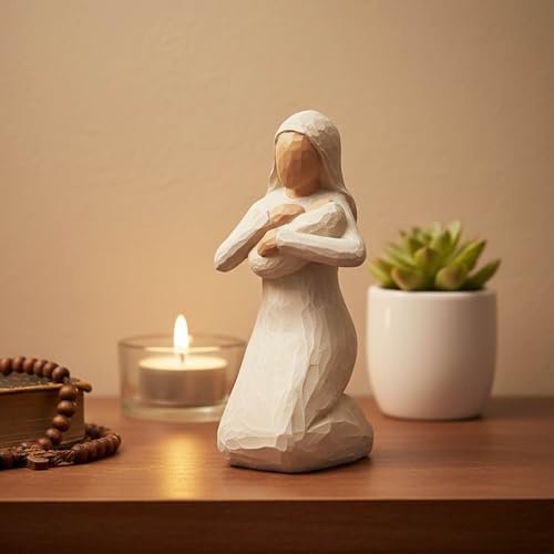 Estatua Virgen María con Niño Jesús en Resina 15 cm miniatura 3