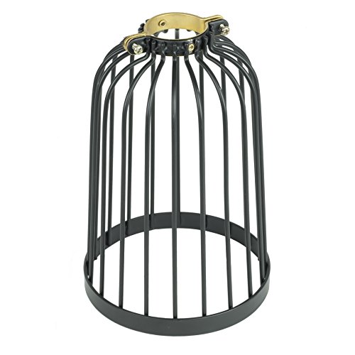 Rustic State Industrial Vintage Bird Cage Design Metal Wire Light Cage Guard for DIY Lighting Fixtures Black