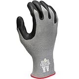 SHOWA XC810 Nitrile Palm Coated Ultra-Light A4 Cut Resistant Safety Glove with Level D/A4 Liner, 18-Gauge, X-Large (12 Pair)