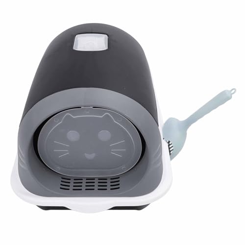 Caja sanitaria cerrada para gatos de plástico con pala miniatura 2