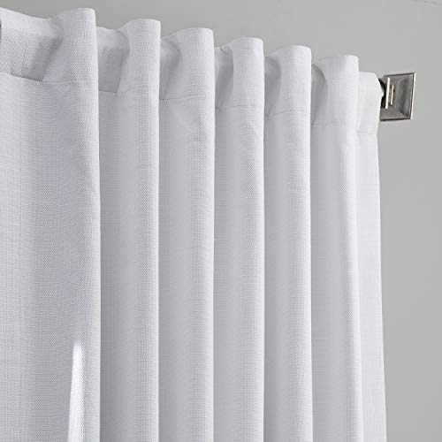 Hpd Half Price Drapes Italian Faux Linen Blackout Curtains For Living Room & Bedroom 50 X 84 Solid Thermal Insulated Window Treatment Curtain (1 Panel), Flch-Bo19021-84, White #TOP3