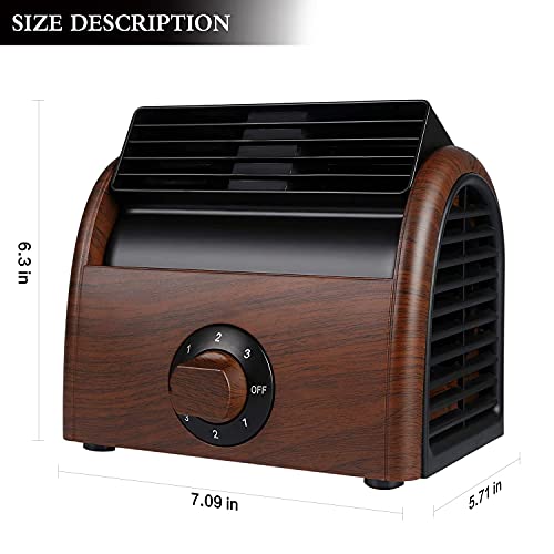 Poocci Desk Fan Personal Quiet Powerful Small Table Fans Retro Bladeless Fans For Home Office Bedroom Bedside With 3 Speeds thumb #2