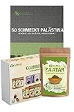 NABALI FAIRKOST FÜR ALLE Zatar Za'atar aus Palästina + 81 Seitiges Kochbuch in Geschenkbox I das Original nach Ottolenghi I 100% naturell orientalisch I ohne Konservierungsstoffe (50 g)