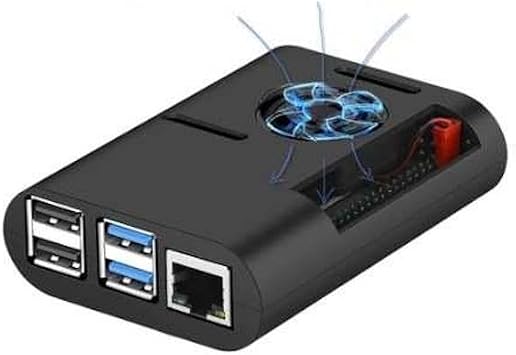 Raspberry Pi 4 Fan Case-Siyah