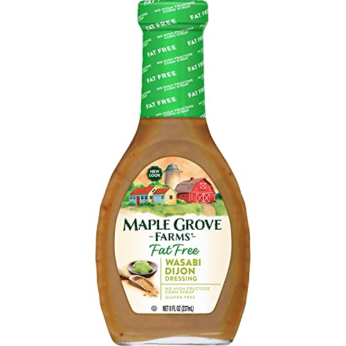 Image of Maple Grove Farms Fat Free Salad Dressing, Wasabi Dijon, 8 Ounce (Pack of 12)