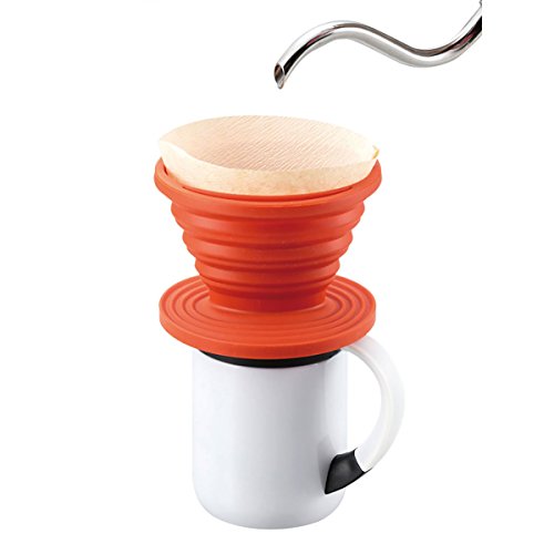 Captain Stag UW-3509 Camping BBQ Coffee Dripper, Orange