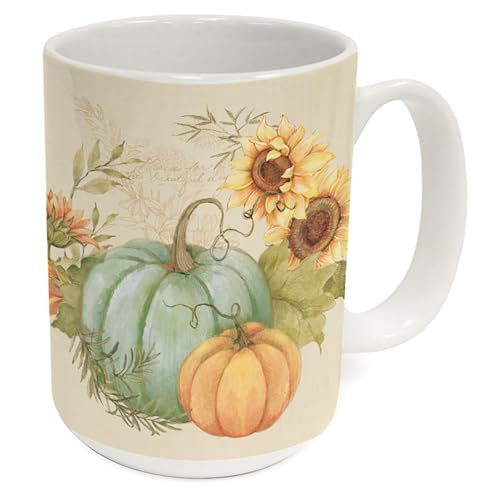 Highland Home Harvest Fields Large Decorative Ceramic Mug