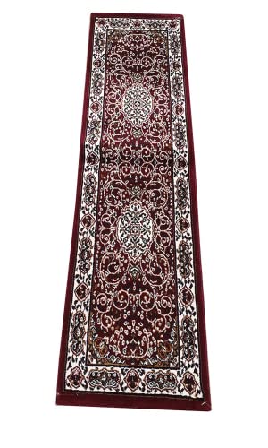 Image of Kashmiri Carpets for Living Room Supersoft Silk Touch Maroon Color 2 x 6 feet
