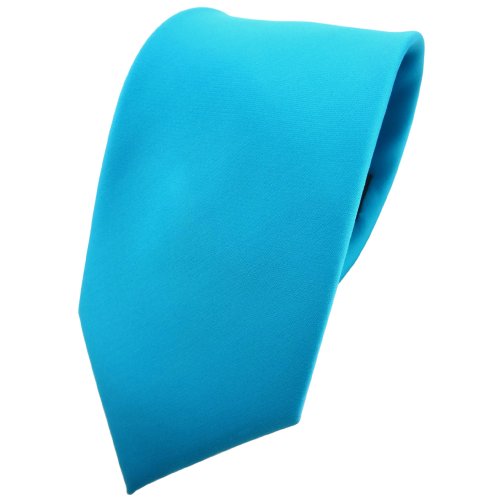 TigerTie cravate en turquoise turquoise bleu de l'eau unicolor - 100% Polyester - Tie