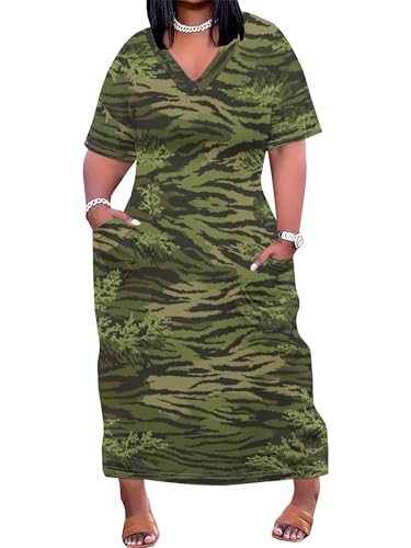 Image of SUZONANA Plus Size Dresses for Curvy Women African Print American Dress Summer Outfits Casual Loose with Pocket