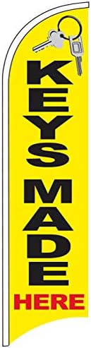 4Less Keys Made HERE Windless Swooper Flag Sign 2.5x11.5 ft (Flag Only) yb
