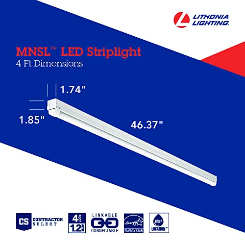 Lithonia Lighting 1 Light LED Strip Light, 4 Foot LED Ceiling Lighting Fixture, 2500 Lumens, 4000K, 80CRI, 20W, Kitchen and Garage Use (MNSL L46 1LL 120V 40K 80CRI M6) by Lithonia Lighting - Image 5