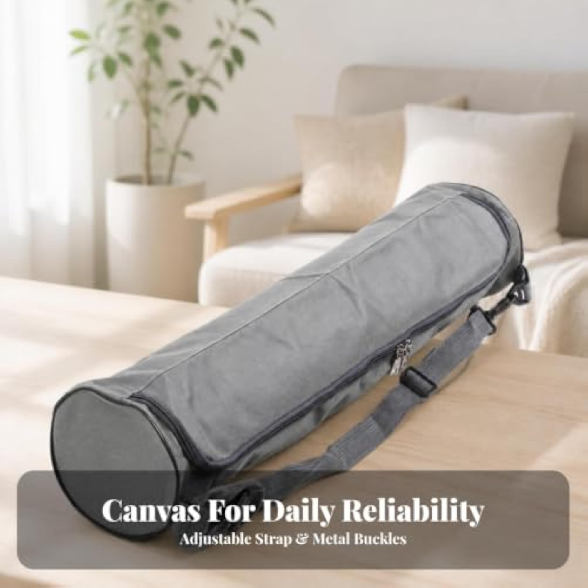 Exercise Mat Bag with Shoulder Strap, Canvas Textile