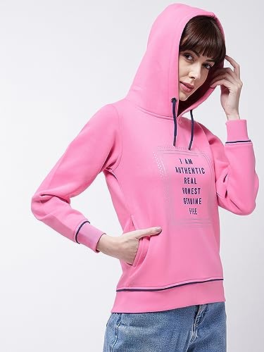 Image of Modeve Women Printed Hooded Sweatshirt for Winter