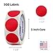 ChromaLabel 1.50 Inch Round Label Permanent Color Code Dot Stickers, 500 Labels per Roll, Red