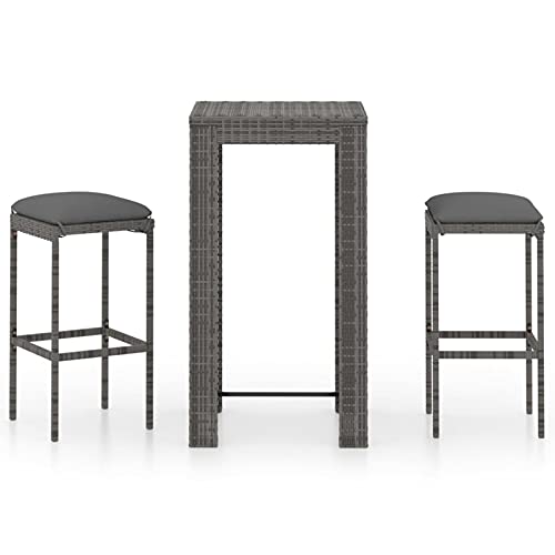 Tidyard Set da Bar da Giardino Esterno 3/5 pz in Polyrattan,Set Tavolo e Sedie da Bar Alti da Giardino in Rattan,Set Tavolo Quadrato e 2/4 Sgabelli da Bar in Rattan per Esterno