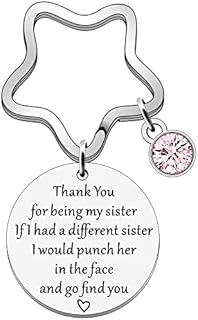 JETTOP Sister Gifts Sister Keyring Gifts for Sister from Sister Birthday Christmas Presents Punch Her Face
