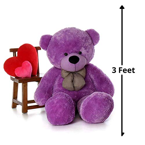 Image of Giant Plush Teddy Bear 36 Inch Stuffed Animal Toy - Soft Purple Bear 90cm